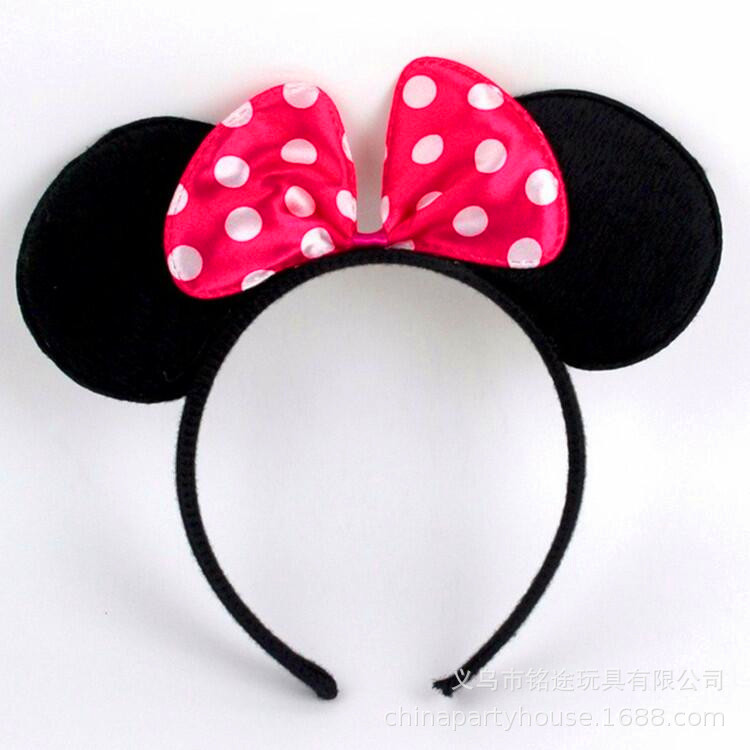 Amazon nuevo popular en stock rojo azul Rosa ratón diadema arco Minnie unisex