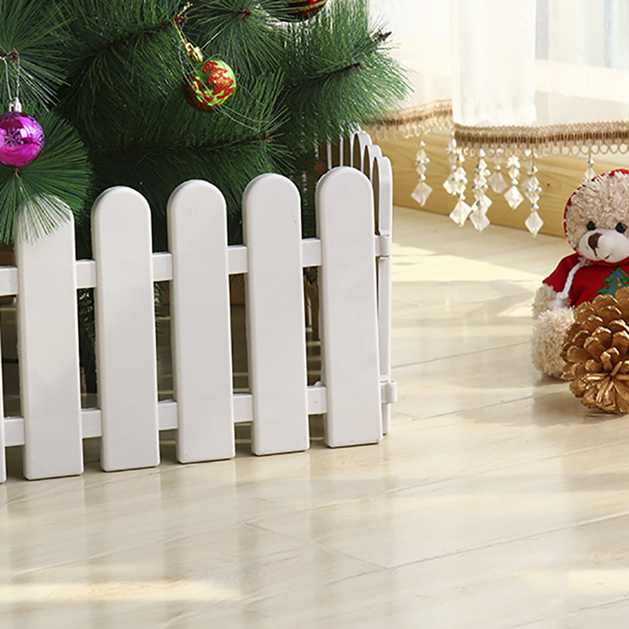 Nuevo Decoraciones de Navidad árbol de Navidad cerca de plástico blanco protector pequeño jardín valla