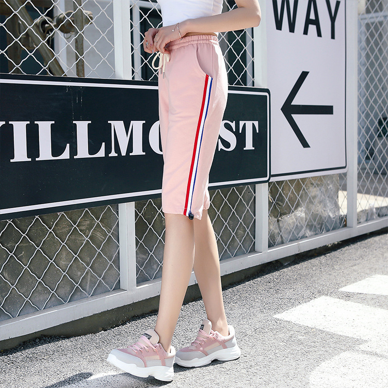 Summer Thin Sports Shorts for Women, High-Waisted Loose Five-Point Pants, 2026 New Korean Style Student Running Casual Pants