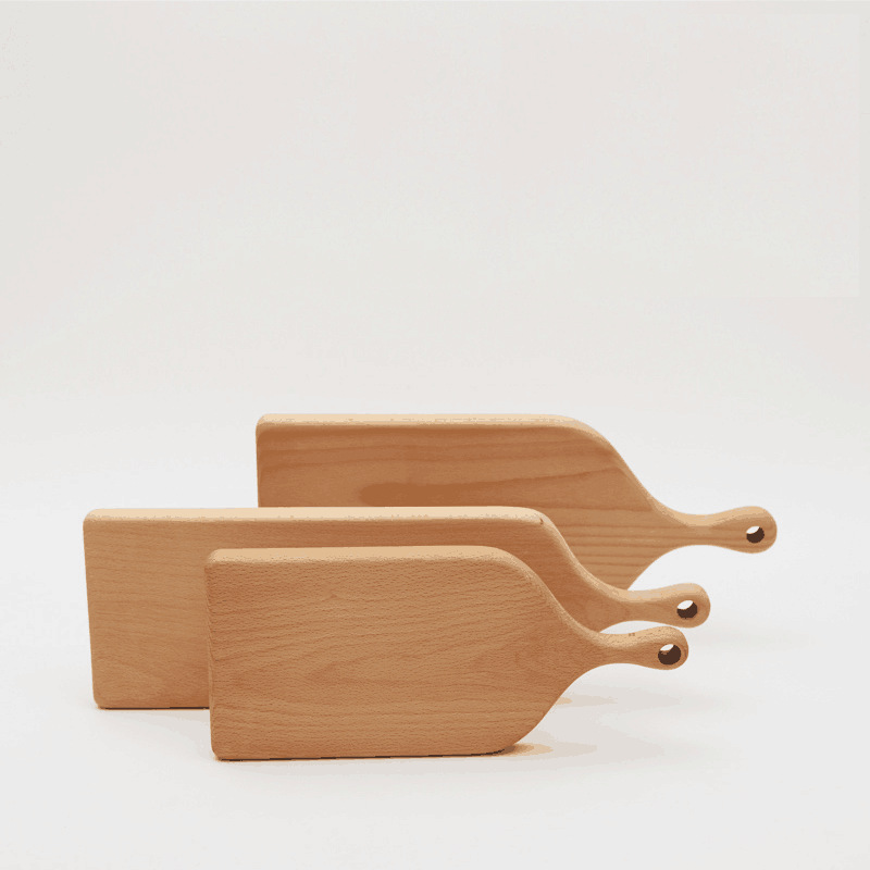 Tablero de corte de haya de cocina al por mayor tablero de pan creativo de estilo japonés tablero de corte de pizza de madera tablero de corte de postre de frutas