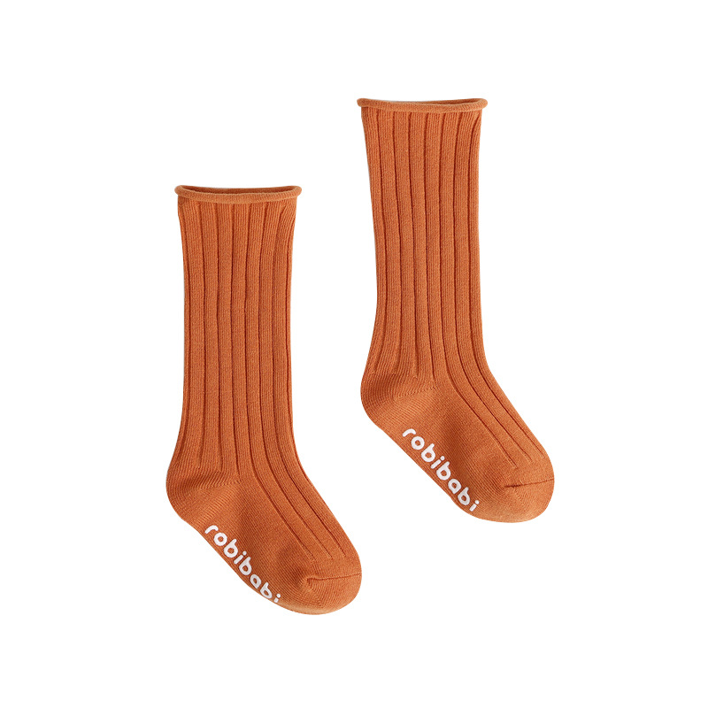 Calcetines de bebé de rayas verticales populares de Amazon para bebés y niños que dispensan calcetines largos de doble aguja calcetines sueltos de media pantorrilla