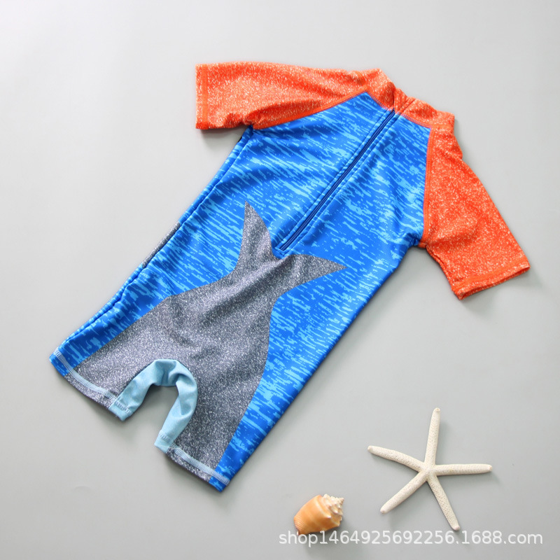 Cartoon children's shark, cute quick dry swimwear for men and women, Korean style, sun protection 3
