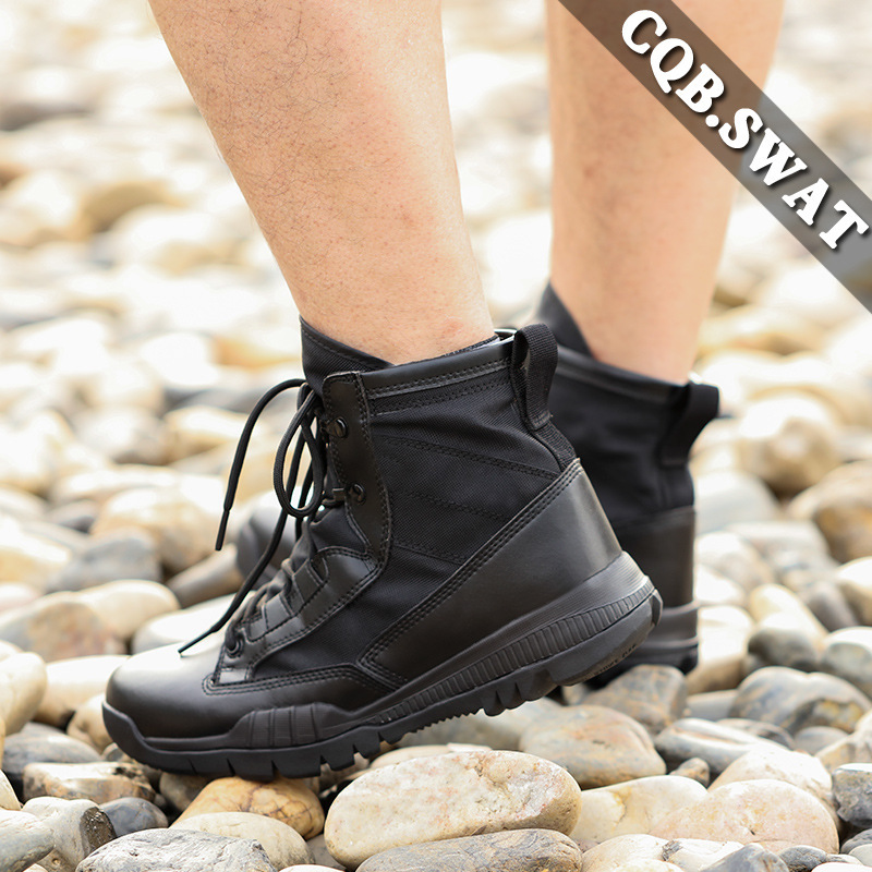 New Combat Boots Factory Ready Stock Nk Mid-Top Tactical Boots Black Summer Desert Boots Rubber Sole