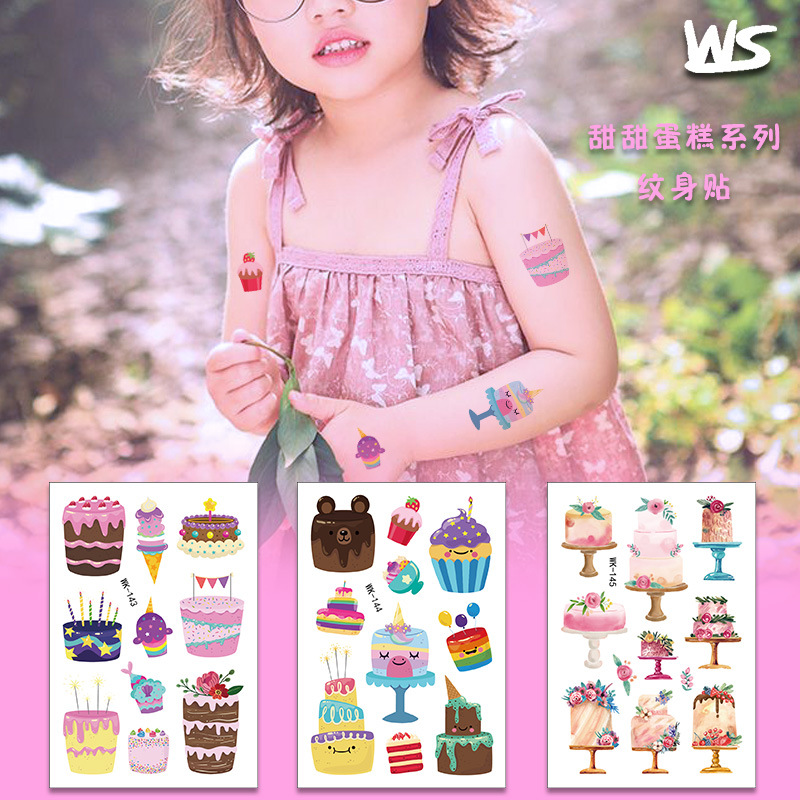 Tatuajes Temporales Infantiles de Postres de Papel de Transferencia de Agua para Niños