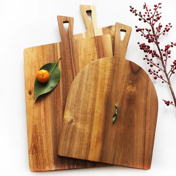 Acacia tablero de cortar tablero de pizza de madera tablero de alimentos cocina hogar tabla de cortar de madera