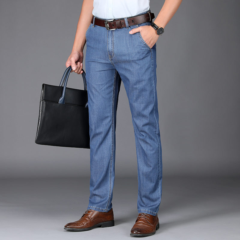 2 Seiko Men's Jeans Dad Wear High-End Men's Jeans 2023 Hot Selling Middle-Aged and Elderly Pants Thin and Super Soft