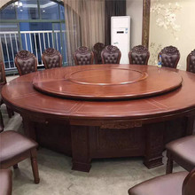 直供电动转盘酒店圆桌组合桌椅 厂家实木酒店圆桌包厢酒店圆桌