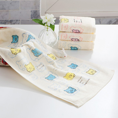 Jieliya pure cotton children's towel 100% cotton super soft strong water absorption printed children's towel 6280 factory direct sale