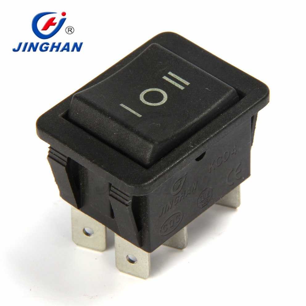 晶瀚 JINGHAN 大电流冰沙机开关 三档复位斜脚船型开关  KCD4-203
