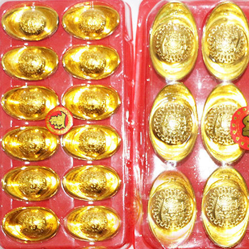 Lingote de oro de plástico lingote sólido festivo suministros decoración muebles para el hogar al por mayor