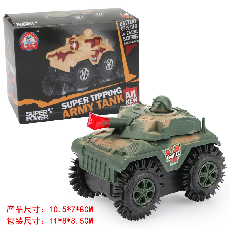 Exportaciones transfronterizas de dibujos animados camión volquete eléctrico niños jugando coche de acrobacias volteo Jeep granjero coche de policía coche de juguete