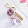 Fresh cloth flower-shaped, keychain with tassels, pendant, Korean style, wholesale