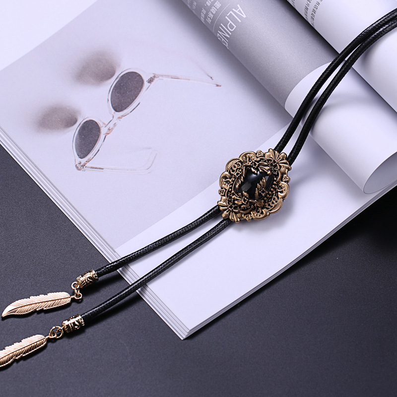 Retro Denim joya Polo corbata de exportación comercio exterior de Europa y América camisa de cuello nudo cuerda BOLOTIE fábrica al por mayor