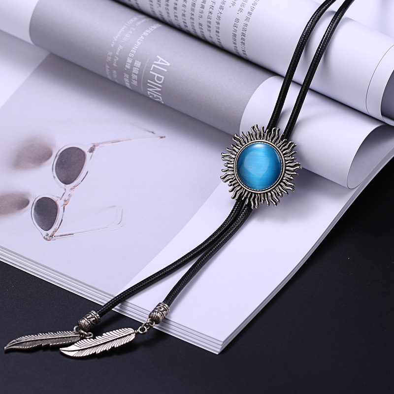 Retro Denim joya Polo corbata de exportación comercio exterior de Europa y América camisa de cuello nudo cuerda BOLOTIE fábrica al por mayor