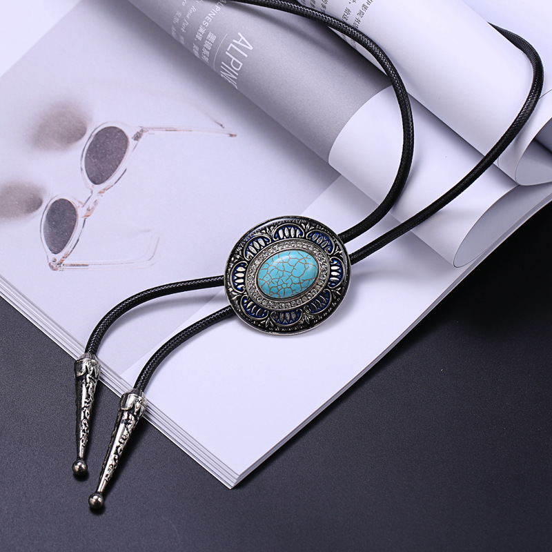 Retro Denim joya Polo corbata de exportación comercio exterior de Europa y América camisa de cuello nudo cuerda BOLOTIE fábrica al por mayor