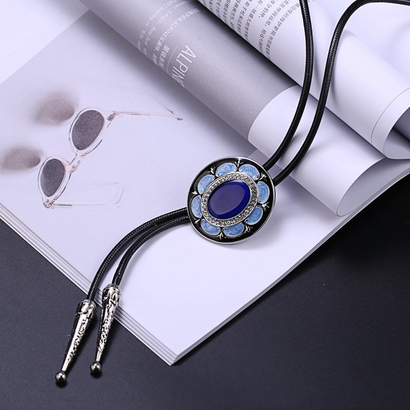 Retro Denim joya Polo corbata de exportación comercio exterior de Europa y América camisa de cuello nudo cuerda BOLOTIE fábrica al por mayor