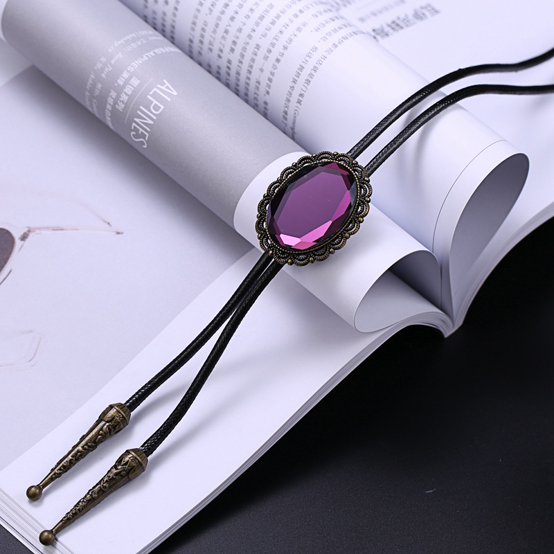 Retro Denim joya Polo corbata de exportación comercio exterior de Europa y América camisa de cuello nudo cuerda BOLOTIE fábrica al por mayor