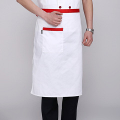 Chef apron men's half solid color black black and white stripes red black edge pattern knife and fork black and white grid