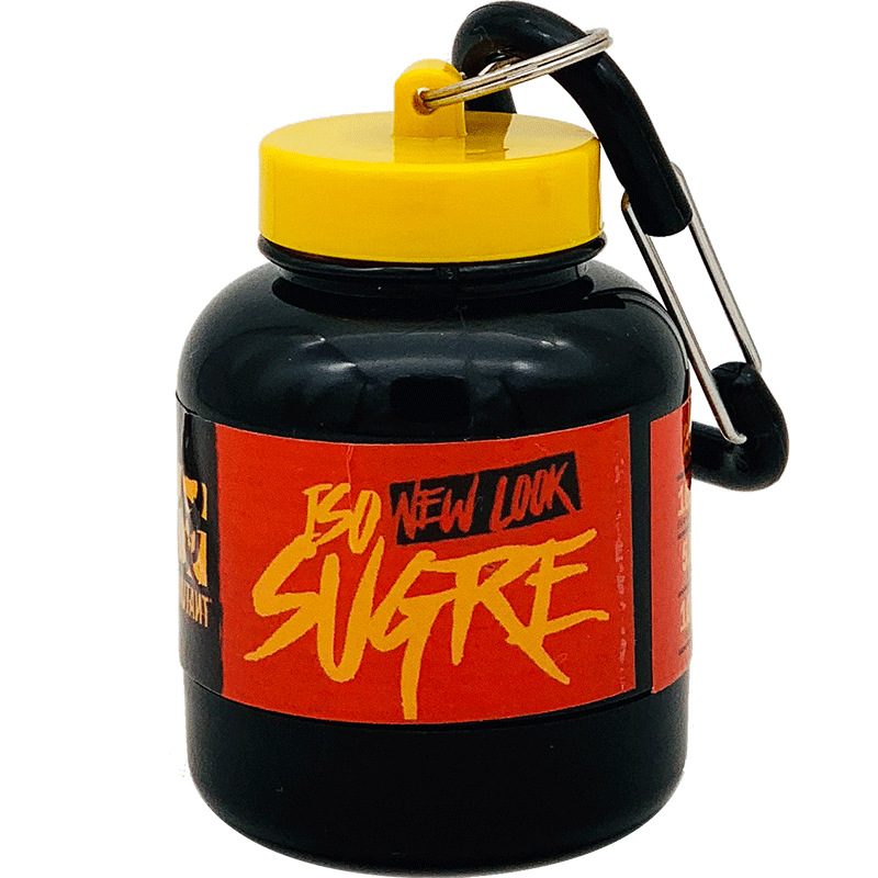 Fabricante 30g 45g 65g de proteína en polvo embudo cuadrado mosquetón portátil tamaño polvo olla en polvo de proteína en forma de barril