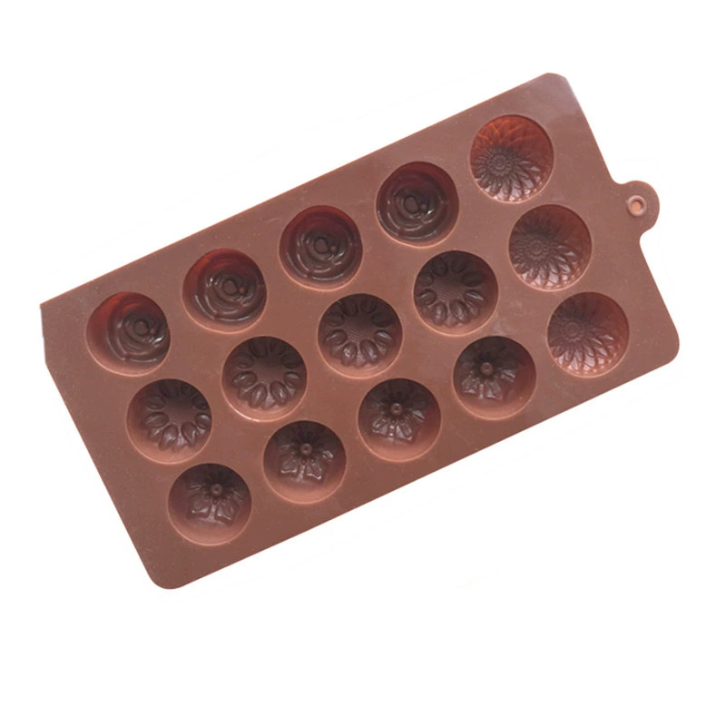 蓝调 Spot 15 consecutive small different flower chocolate mold silicone jelly mold fire paint wax granules