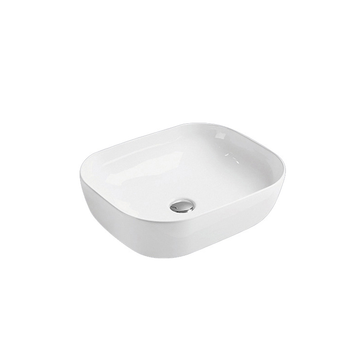 Lavabo Hengying, lavabo artístico de cerámica negro cuadrado-redondo, estilo nórdico, lavabo de encimera, simple, elegante y estéticamente agradable. image 3