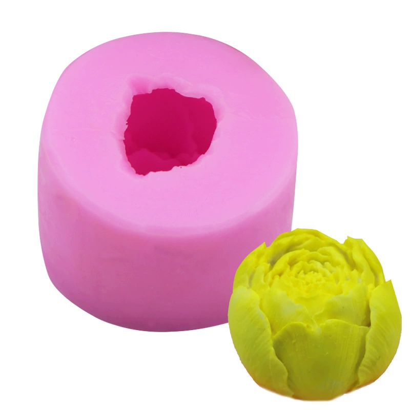 Форма для розы силиконовая, пищевой fondant и мыло, термостойкая, фуксия/белый