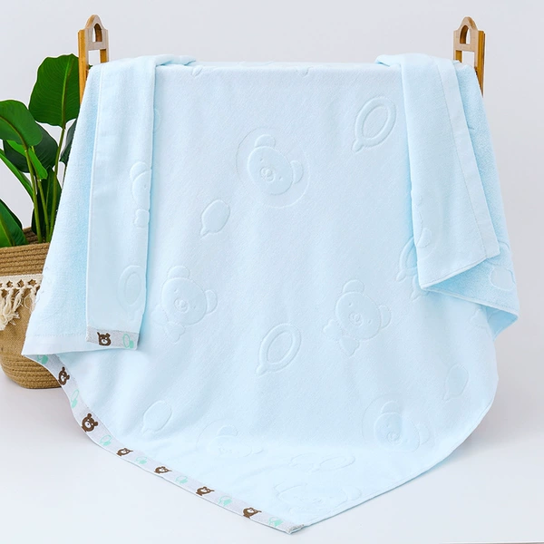 Cut velvet children's quilt cut velvet bear head blue