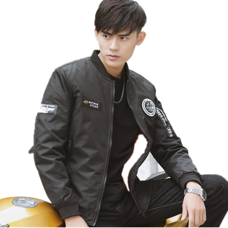 Amazon otoño nueva chaqueta de los hombres del collar del soporte uniforme de béisbol juventud moda Coreana de la Fuerza Aérea uniforme de vuelo de los hombres chaqueta