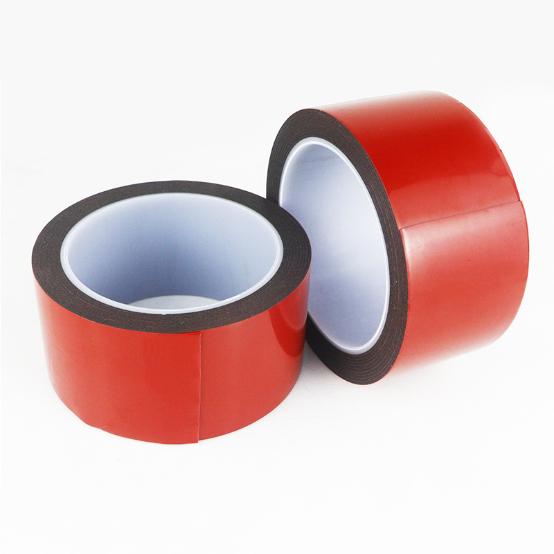 皇冠红膜胶带无痕双面胶带汽车铭牌玻璃用超粘无痕防水