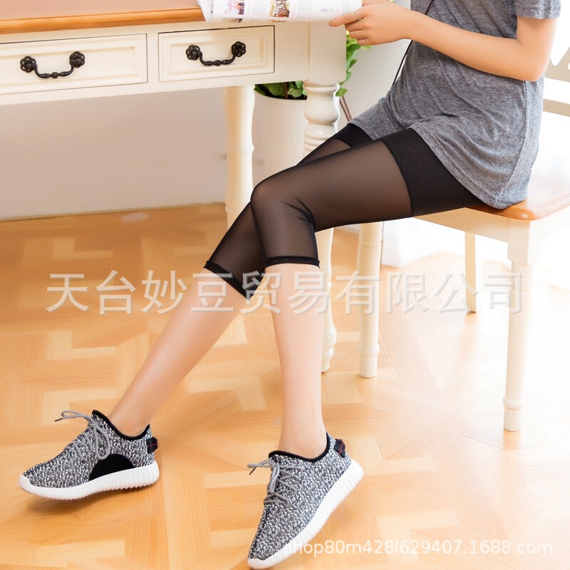 Summer thin model cotton mesh stitching seven leggings women's inner take large size safety pants anti-light Wholesale Summer thin model cotton mesh stitching seven leggings women's inner take large size safety pants anti-light Wholesale