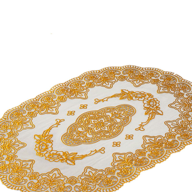 Estilo europeo occidental mantel dorado montaña PVC anti-scald AISLAMIENTO impermeable Cenicero estera maceta placa tazón estera de mesa de té estera