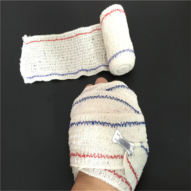 7.5cm蓝红边氨纶皱纹弹性绷带产后塑身篮球绷带急救培训学校训练