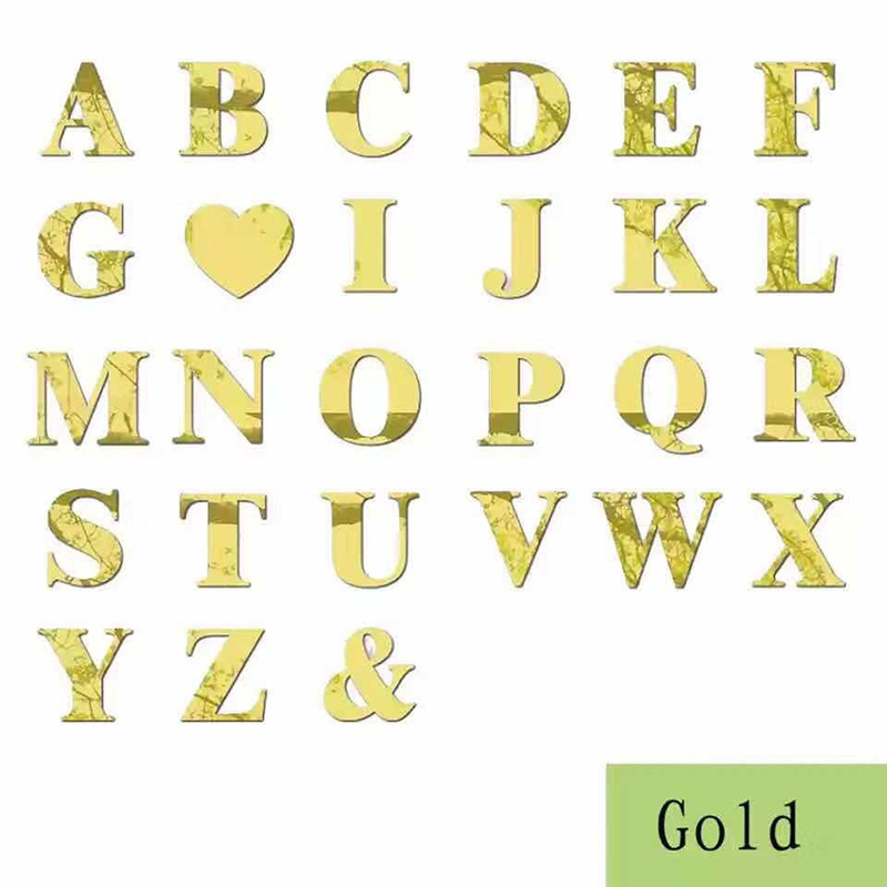 Decorative 3d Acrylic Mirror Wall Stickers English Capital Letters_voghion.com