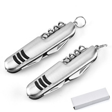 热销不锈钢瑞士军刀多功能小刀户外工具礼品折叠小刀5开野营用品