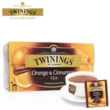 英国川宁柑桔肉桂果香红茶25片 欧洲原装进口 TWINIGNS茶包水果茶