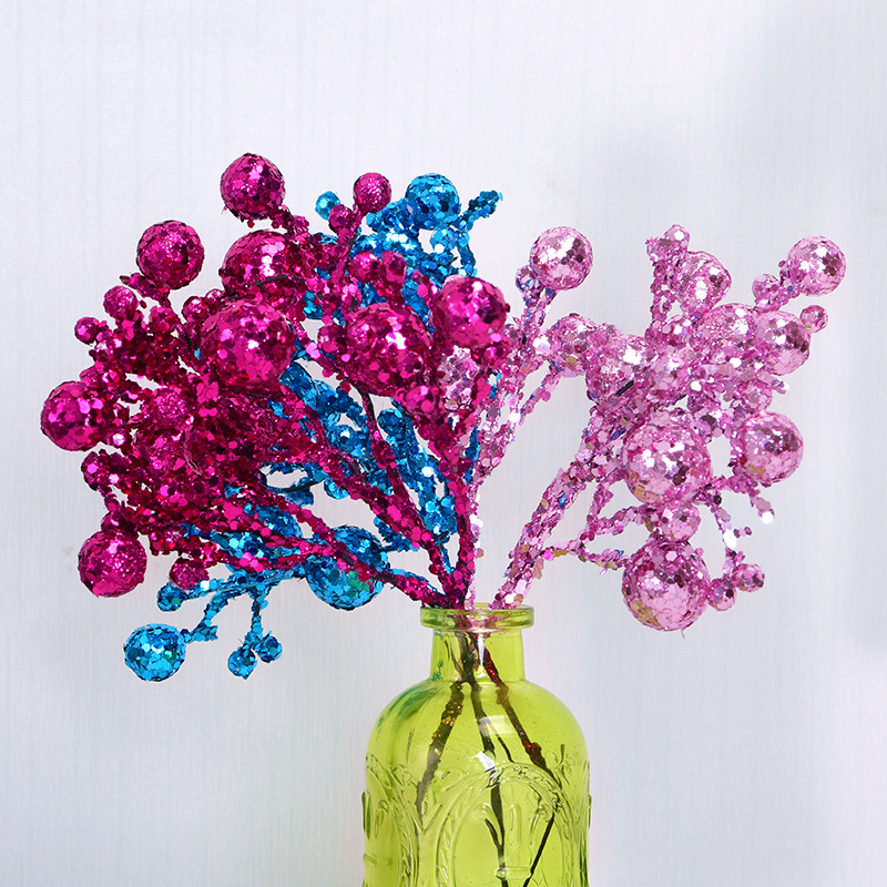 Arreglo de frutas de Navidad espuma de simulación polvo de oro Cadena de frutas de Navidad guirnalda de árbol de Navidad DIY accesorios decorativos arreglo