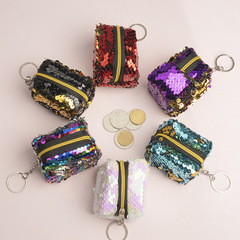 New creative sequin square three-dimensional mini small bag mini coin bag women's coin purse key bag