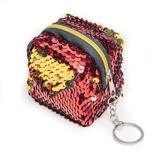 New creative sequin square three-dimensional mini small bag mini coin bag women's coin purse key bag