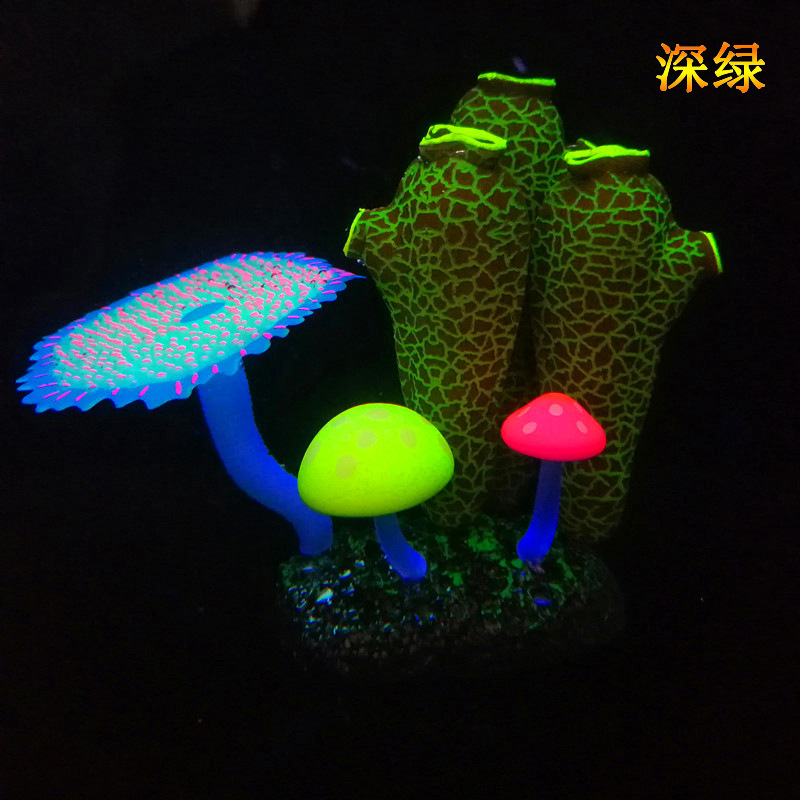 Pecera luminosa paisaje decoración simulación al por mayor conjunto fluorescente anémona coral columna