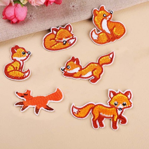 Embroidered patches with cartoon animal designs, stylish couple embroidery, computerized embroidery patches for clothing decoration, patches and appliques