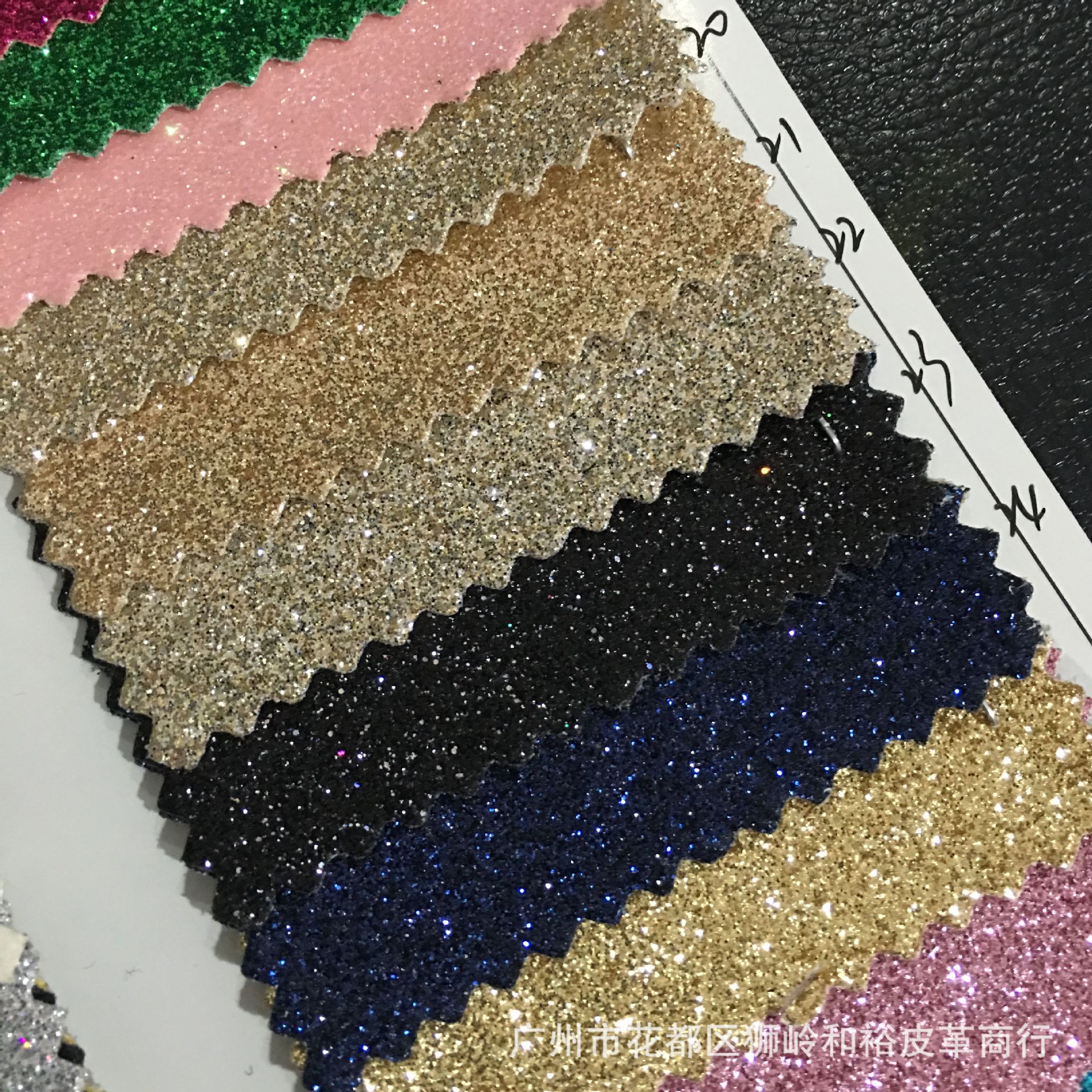 格利特皮革面料PU皮革金葱闪粉素面格丽特箱包鞋材面料