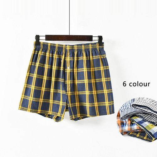 Foreign trade has large size men's individually packaged woven Aro pants for home sleeping, loose and comfortable underwear, large pants