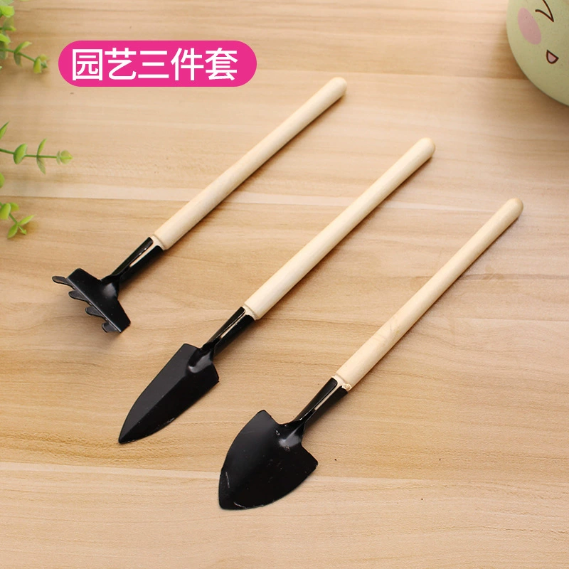 Набор садовых инструментов из трех предметов, грабли для цветов, посадки овощей и цветов, небольшой инструмент для суккулентной лопаты, маленькая лопатка, принадлежности для горшков