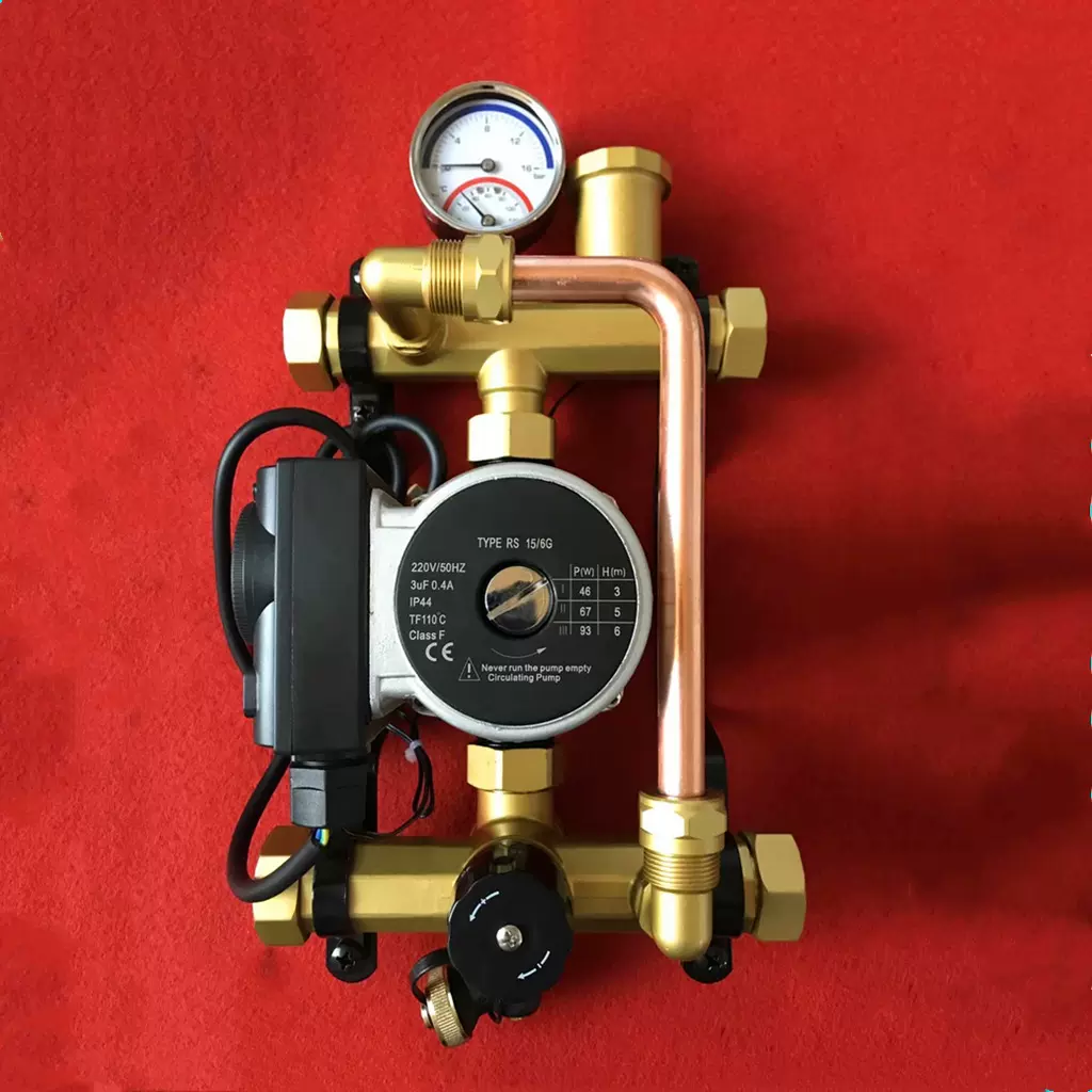 混水系统温度控制中心 地暖热冷水循环泵分水器采暖装置混水阀