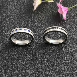 深圳不锈钢首饰厂家戒指加 工定 制 新款韩式女小清新镶钻戒指
