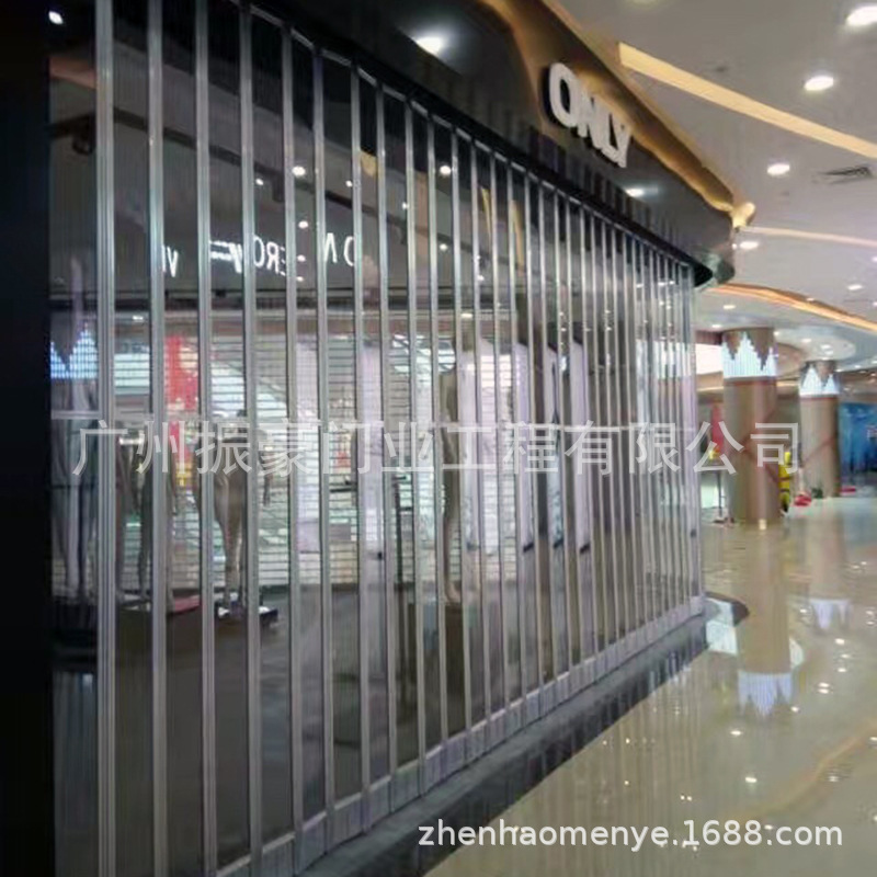 Shop Aluminum Alloy Transparent Folding Door, Curved Sliding Door, Left and Right Folding, Sliding Door, No Lower Track Sliding Door