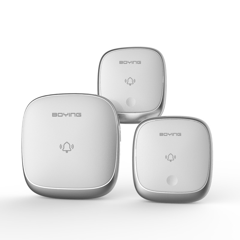 博颖B111二拖一外贸自发电无线门铃数码器智能电子音乐老人呼叫器