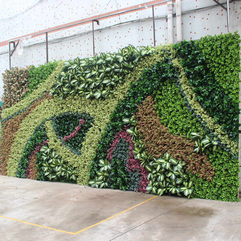 Pared de planta simulada, planta verde, decoración de pared, césped, pared de fondo, interior verde artificial, puerta de hierba falsa, red neta