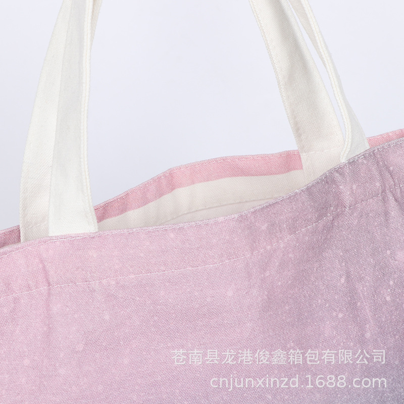 Verano estilo coreano fresco estudiante bolsa de lona portátil de gran capacidad bolsa de compras a todo color impresión bolsa de algodón al por mayor