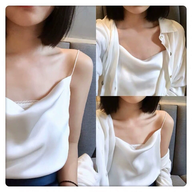 Женская шелковая атласная 19 Новая Свободная куртка с V-образным вырезом